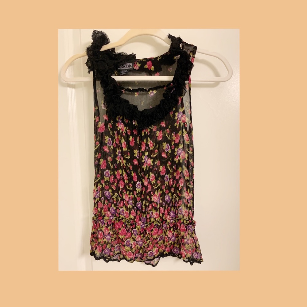 Angie size small see through floral top